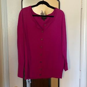 Lane Bryant Berry Button Up Sweater Cardigan Sz 14/16
